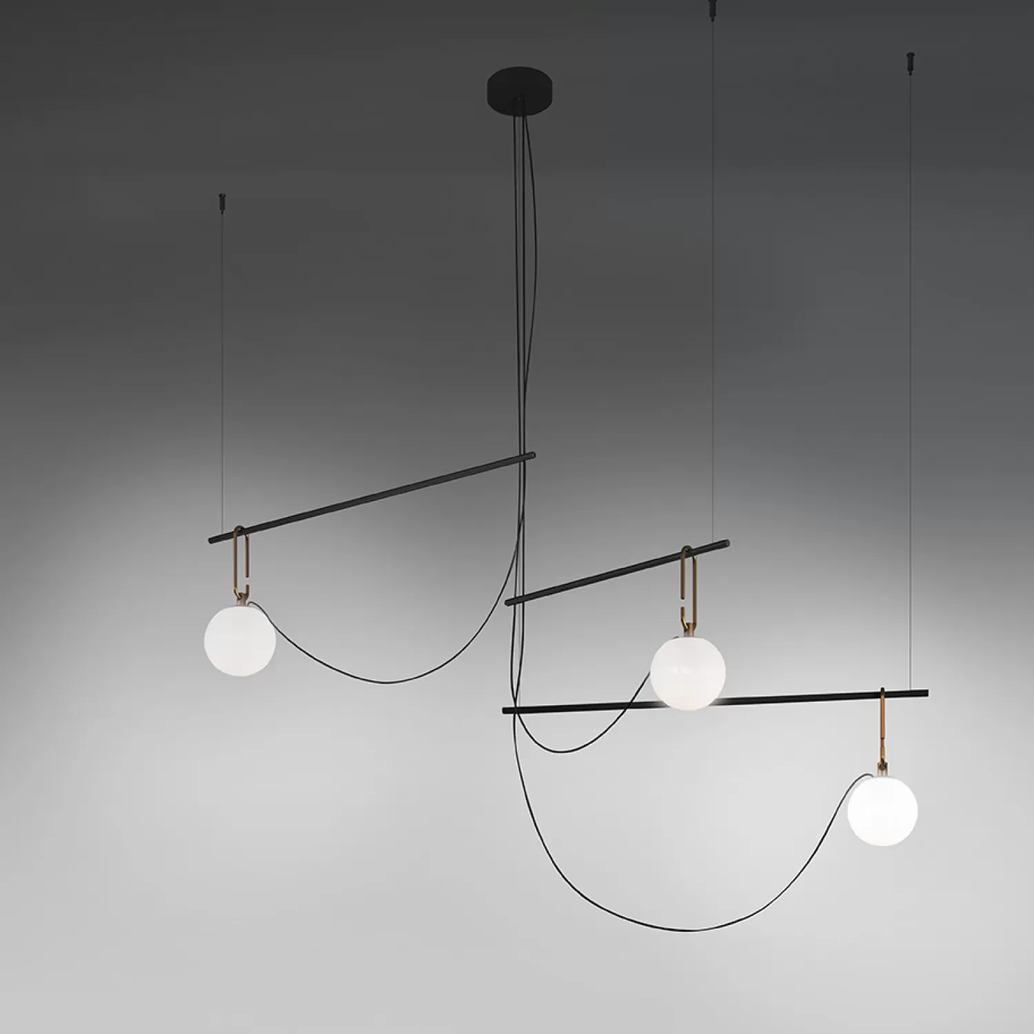 Artemide Ceiling Lamps<Nh S3 14 Ceiling Lamp, Black / Brass