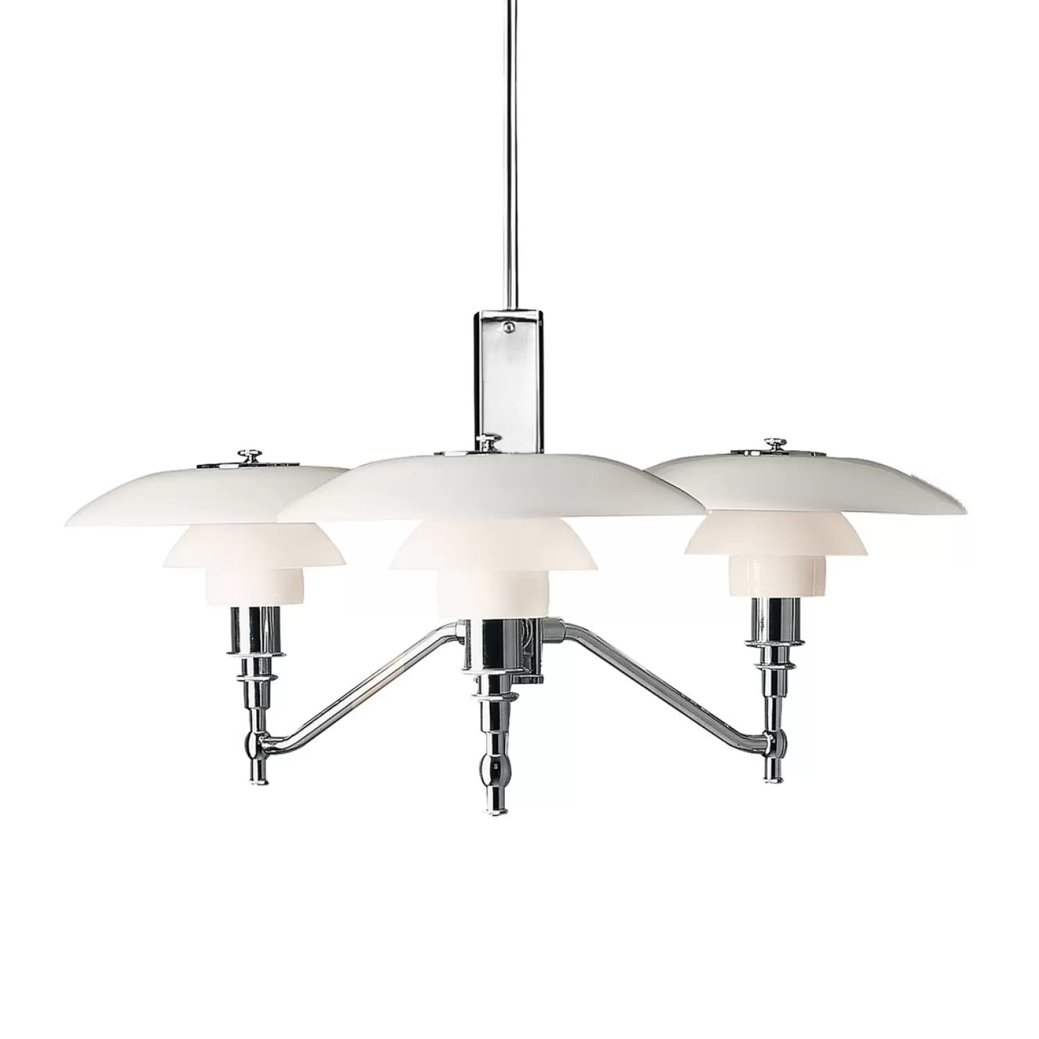 Louis Poulsen Pendant Lamps<Ph 3/2 Academy Pendant, Chrome Plated/White Opal Glass