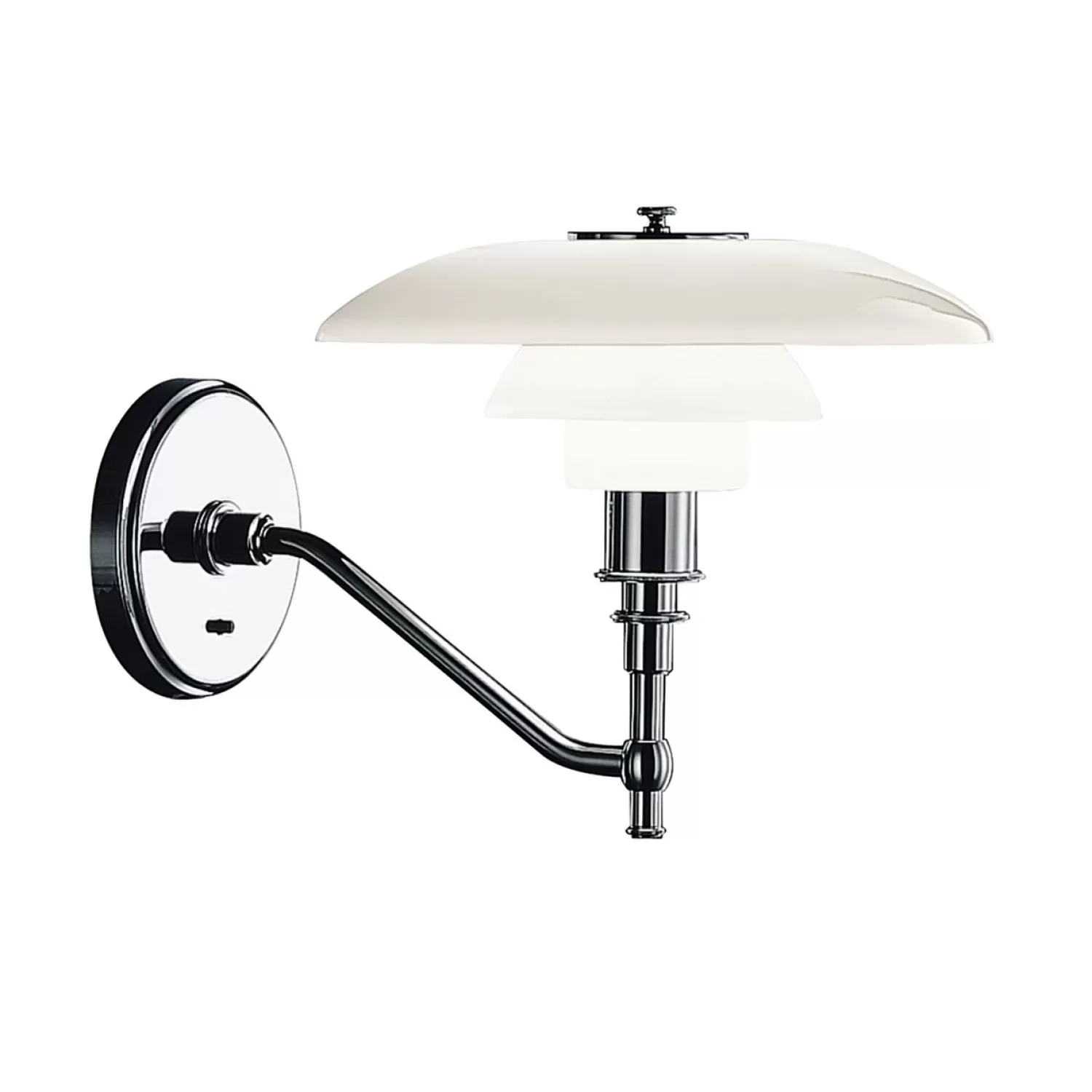 Louis Poulsen Wall Lights<Ph 3/2 Wall Lamp, Chrome Plated/White Opal Glass