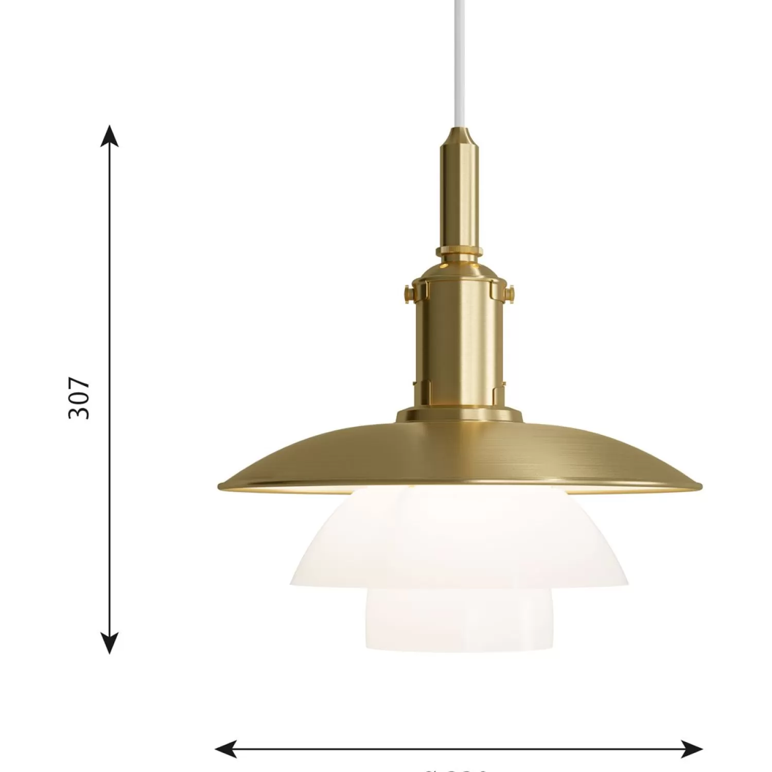 Louis Poulsen Pendant Lamps<Ph 3/3 Pendant, Brass / Opal Glass