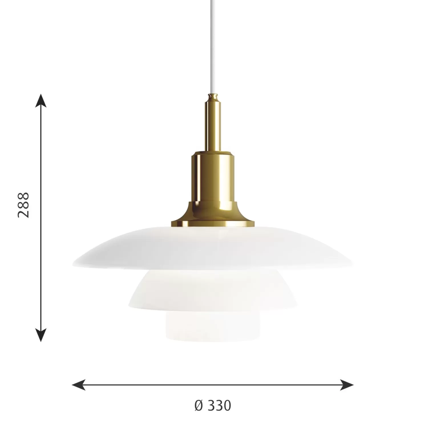 Louis Poulsen Pendant Lamps<Ph 3½-3 Pendant, White Opal Glass