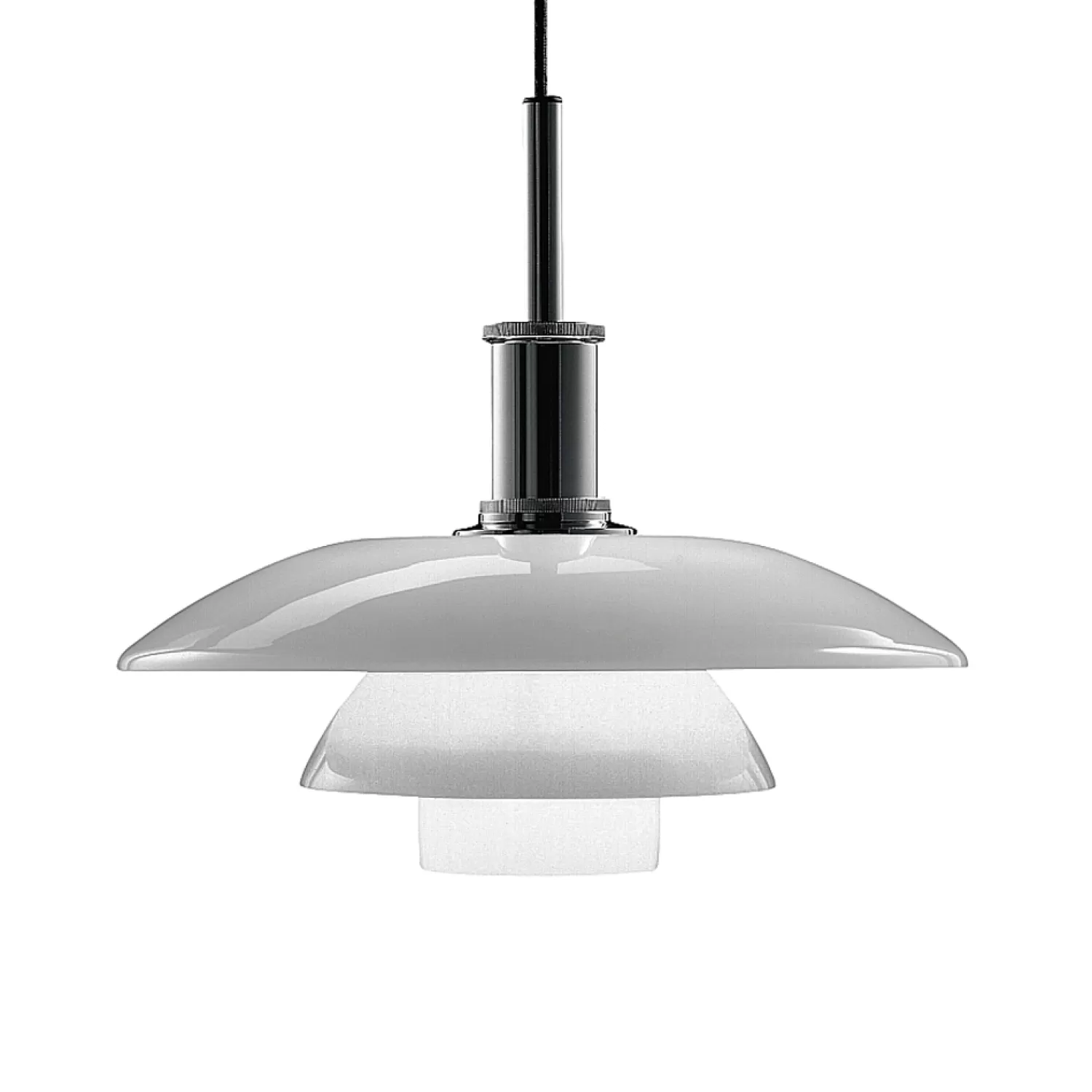 Louis Poulsen Pendant Lamps<Ph 4½-4 Glass Pendant Light, Chrome Plated/Opal