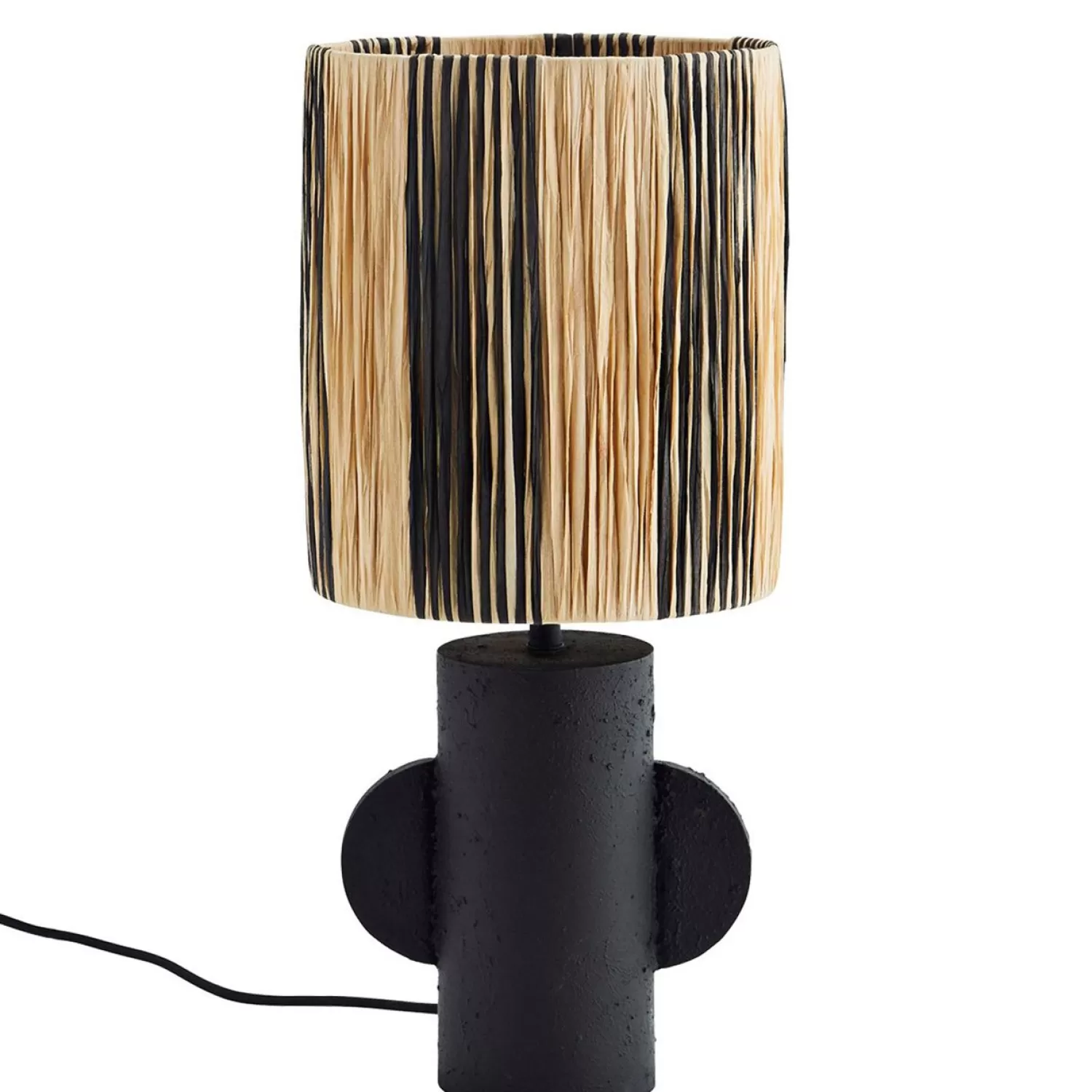 Madam Stoltz Table Lamps<Table Lamp Raphia / Iron, Black