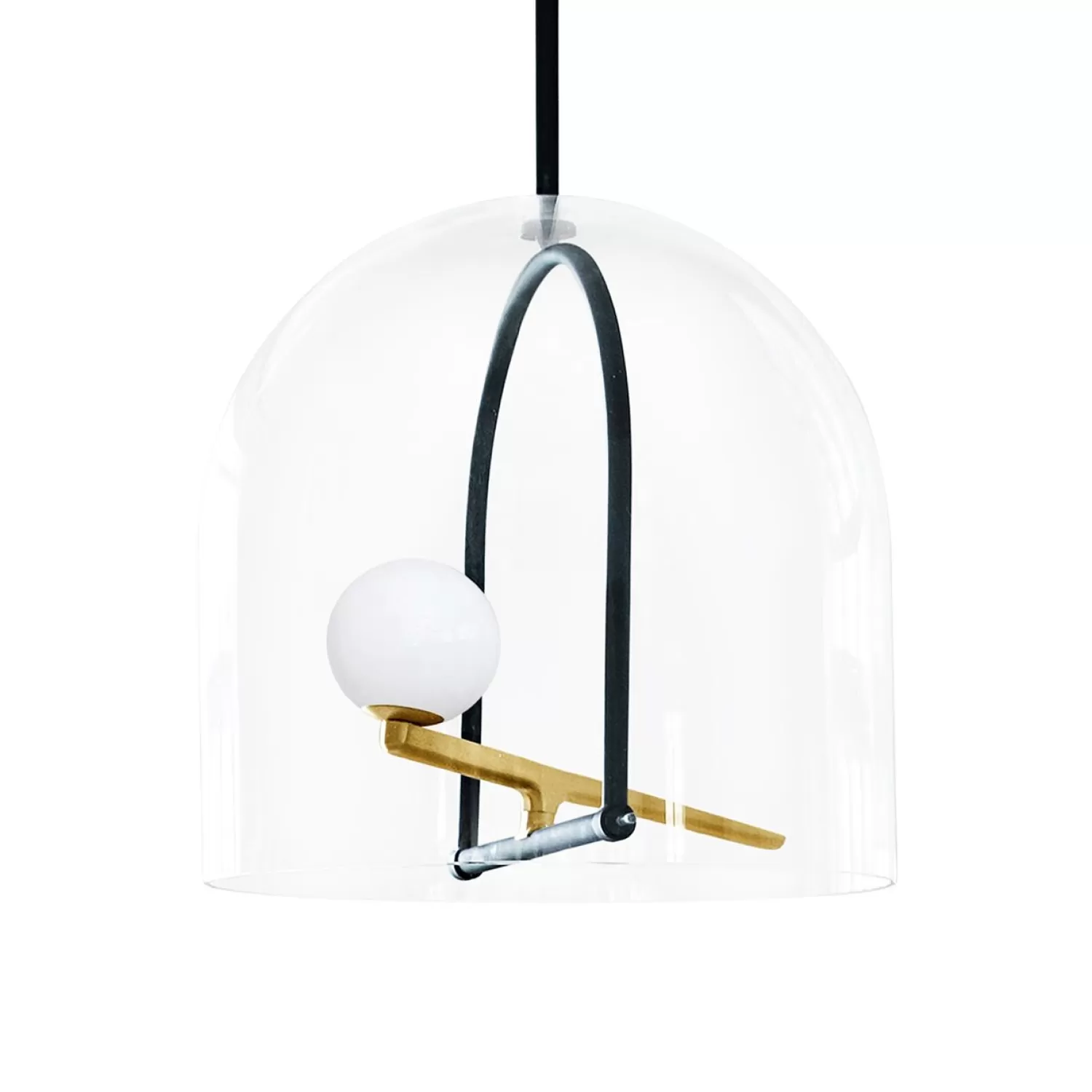 Artemide Pendant Lamps<Yanzi S Pendant, Black / Brass